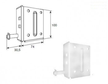 Нижний угловой кронштейн без роликодержателя с упором DoorHan NPY314N RAL9003 (пара)